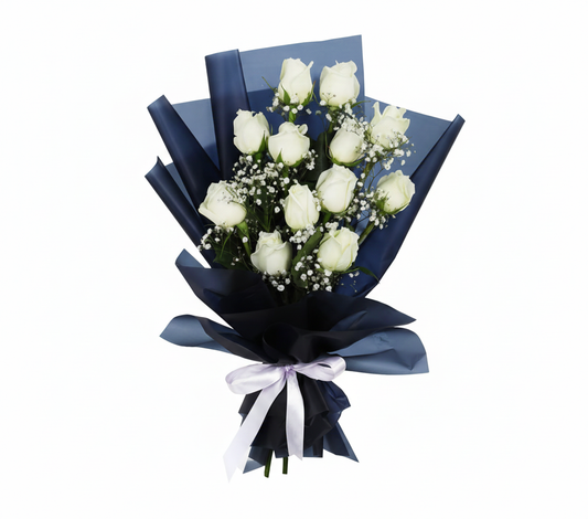 12 Pcs White rose Bouquets