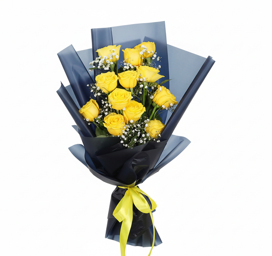 12 Pcs Yellow rose Bouquets
