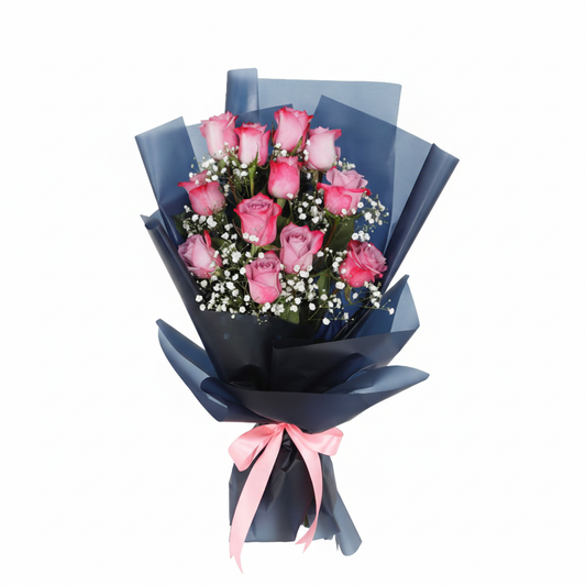 12 Pcs Pink rose Bouquets